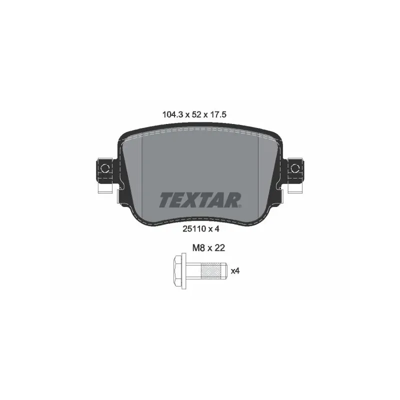 TEXTAR 2511003 Juego de pastillas de freno