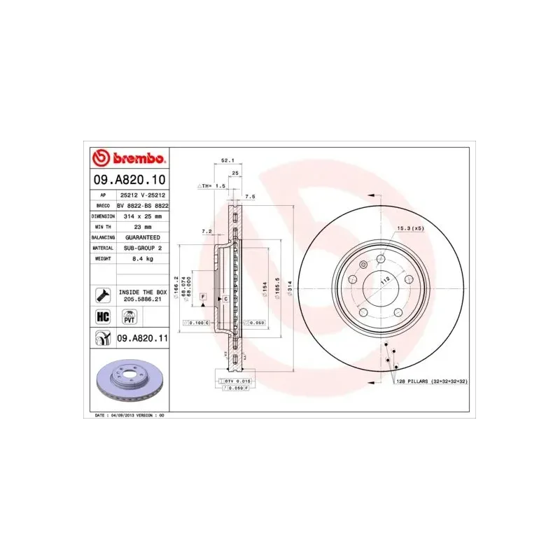 AP 25212 Disco de freno