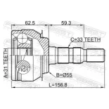 FEBEST 1010-J300 Juego de articulación, árbol de transmisión