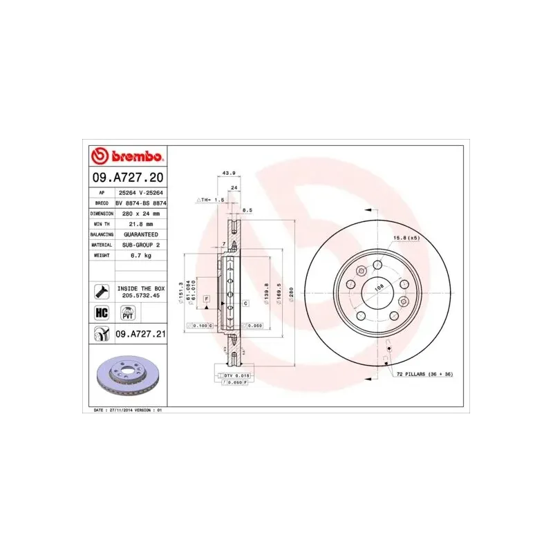 AP 25264 Disco de freno