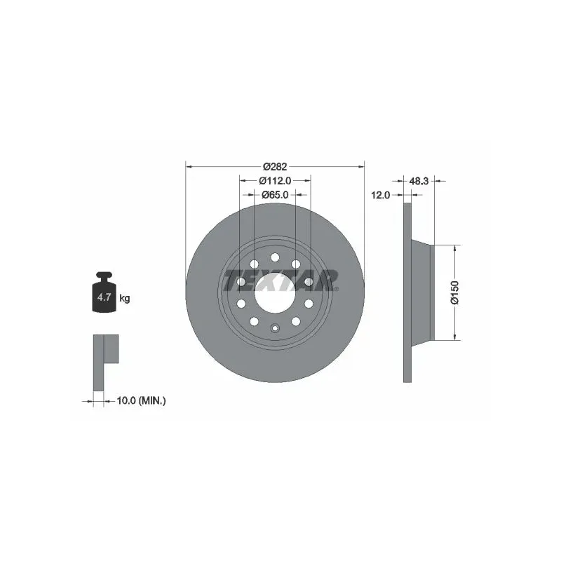 TEXTAR 92140803 Disco de freno (Unidad)