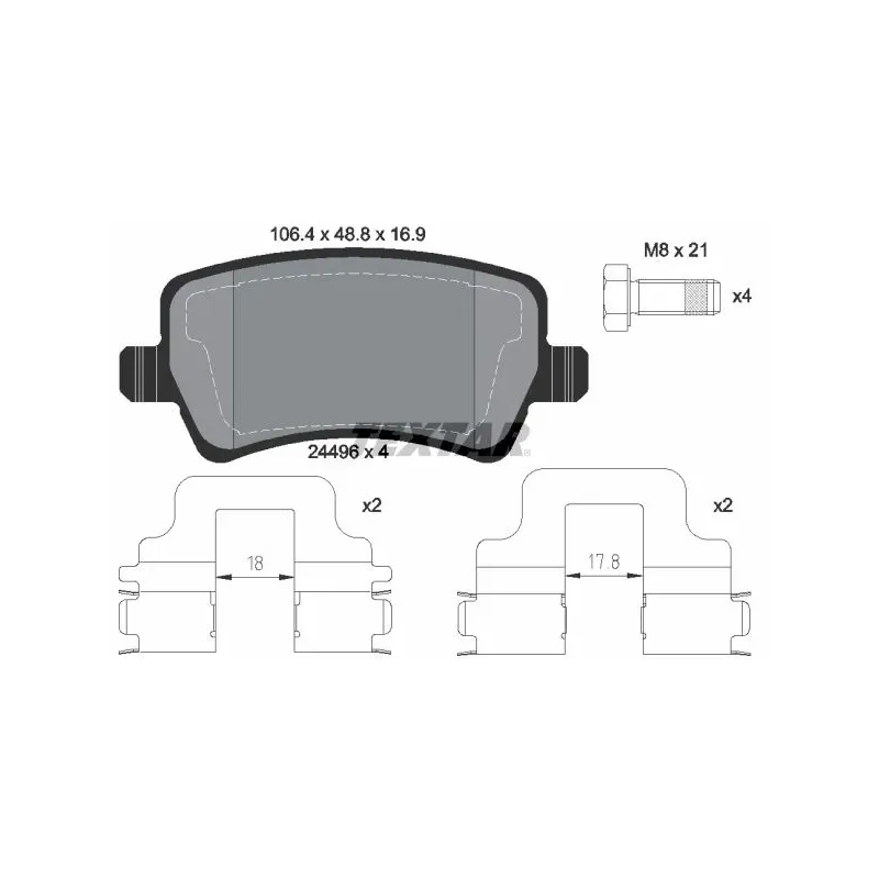TEXTAR 2449602 Juego de pastillas de freno