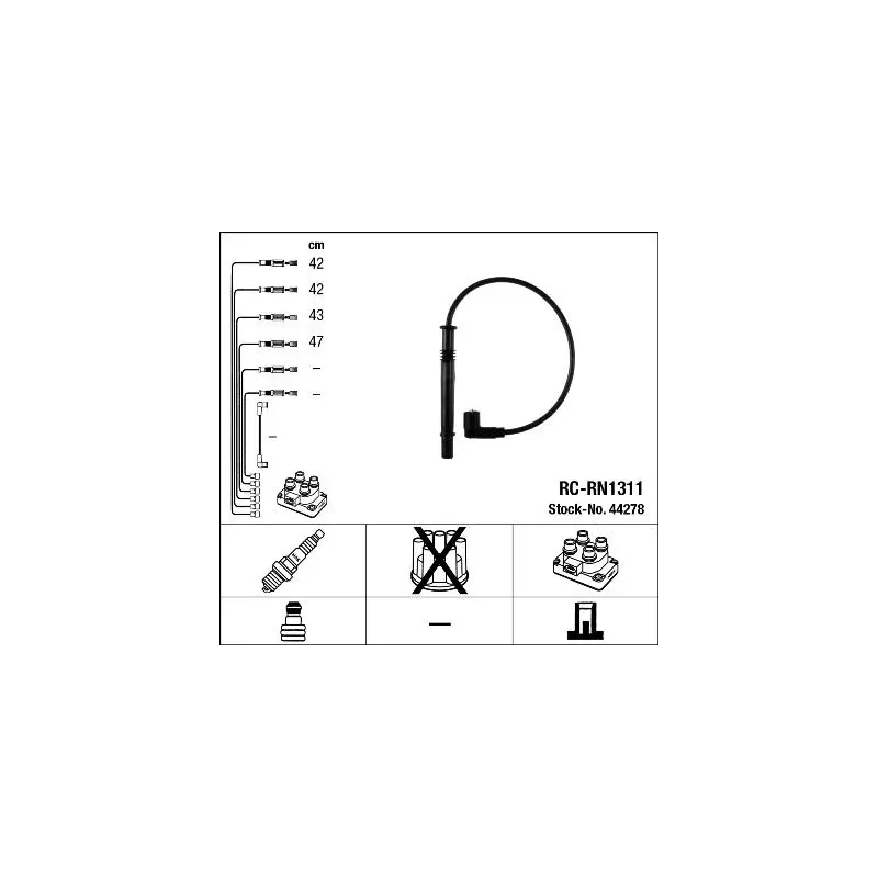 NGK 44278 Juego de cables de encendido