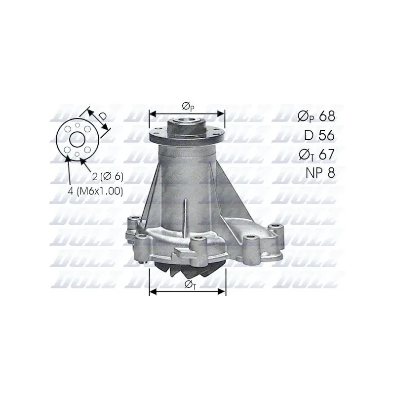 DOLZ M176 Bomba de agua, refrigeración del motor