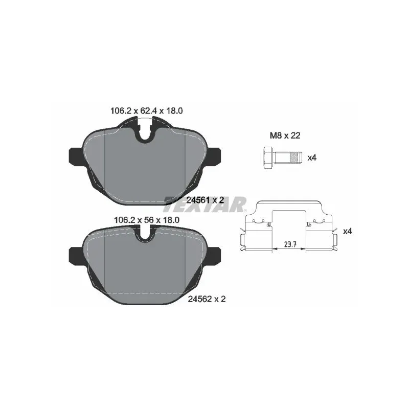 TEXTAR 2456101 Juego de pastillas de freno