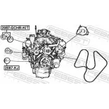 FEBEST 2087-GCHR-KIT Polea tensora, correa poli V