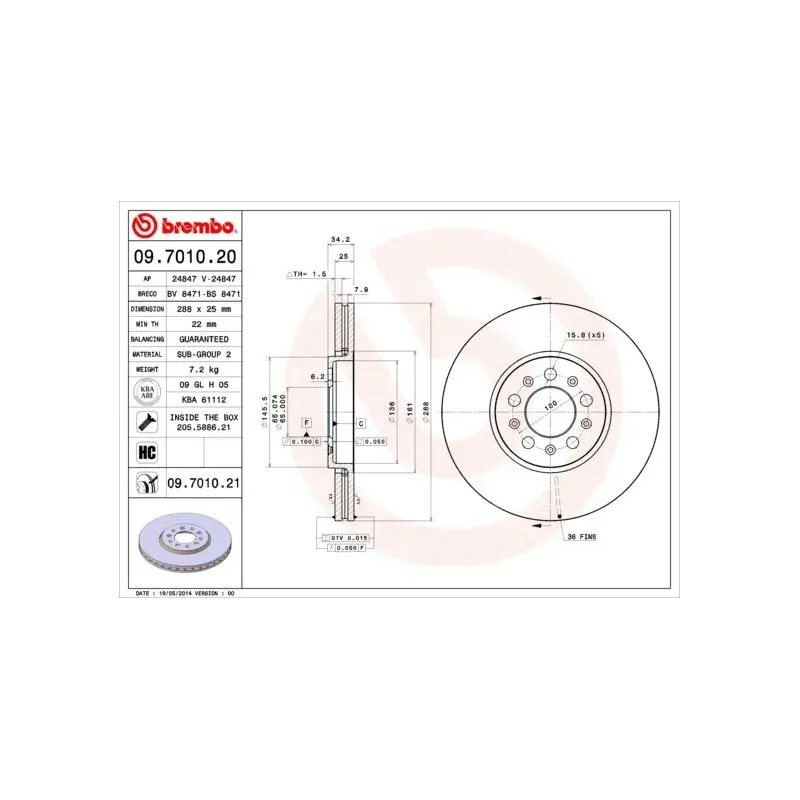 AP 24847 Disco de freno