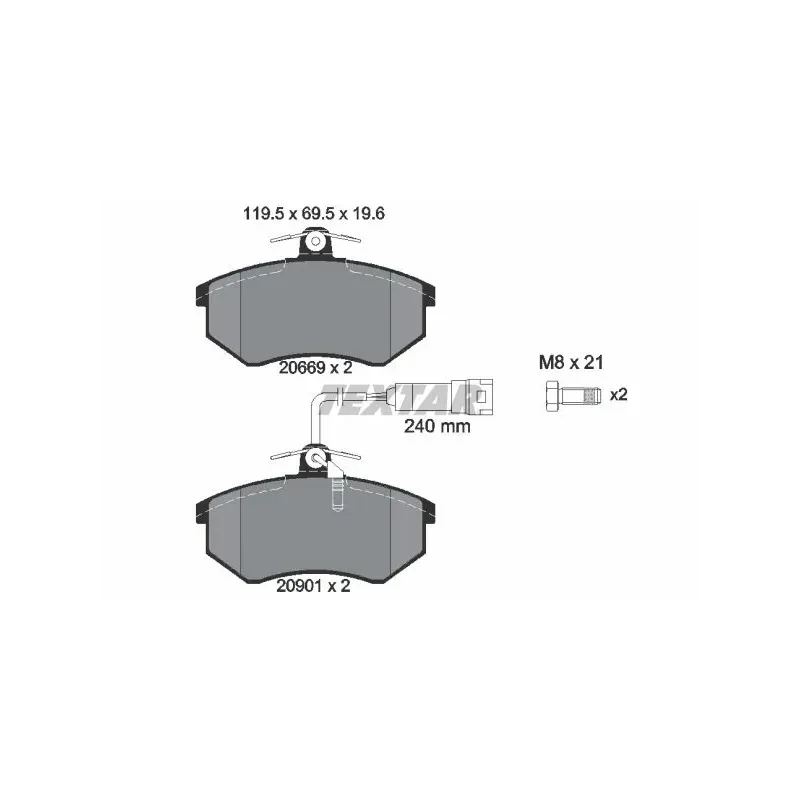 TEXTAR 2066922 Juego de pastillas de freno