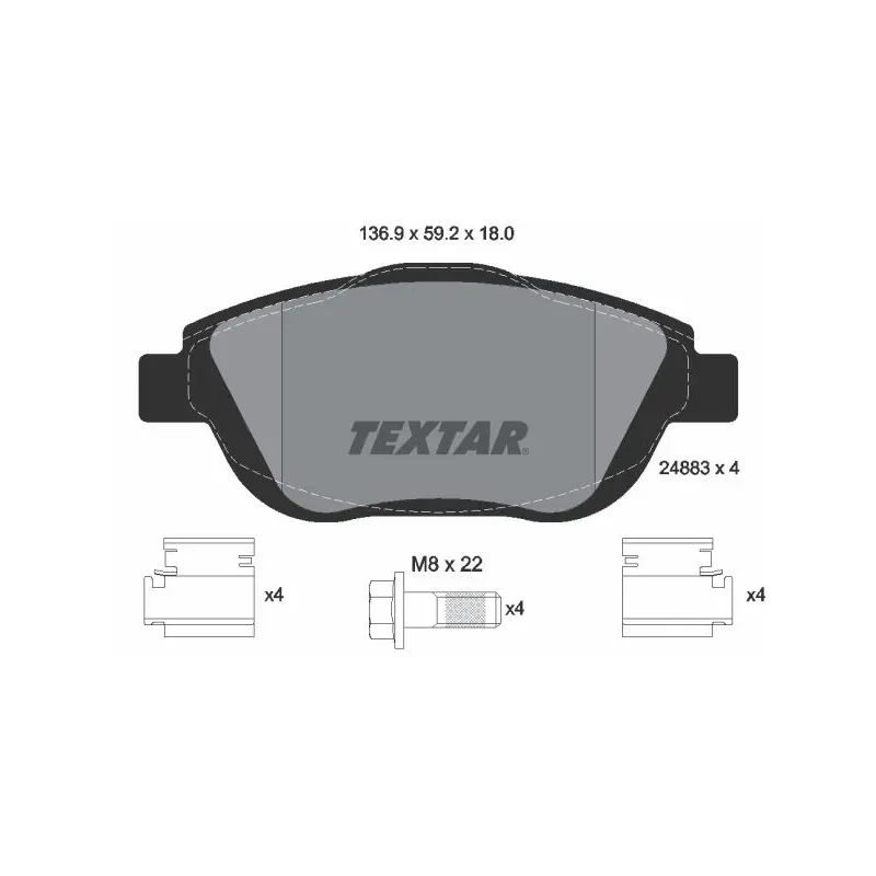 TEXTAR 2488301 Juego de pastillas de freno