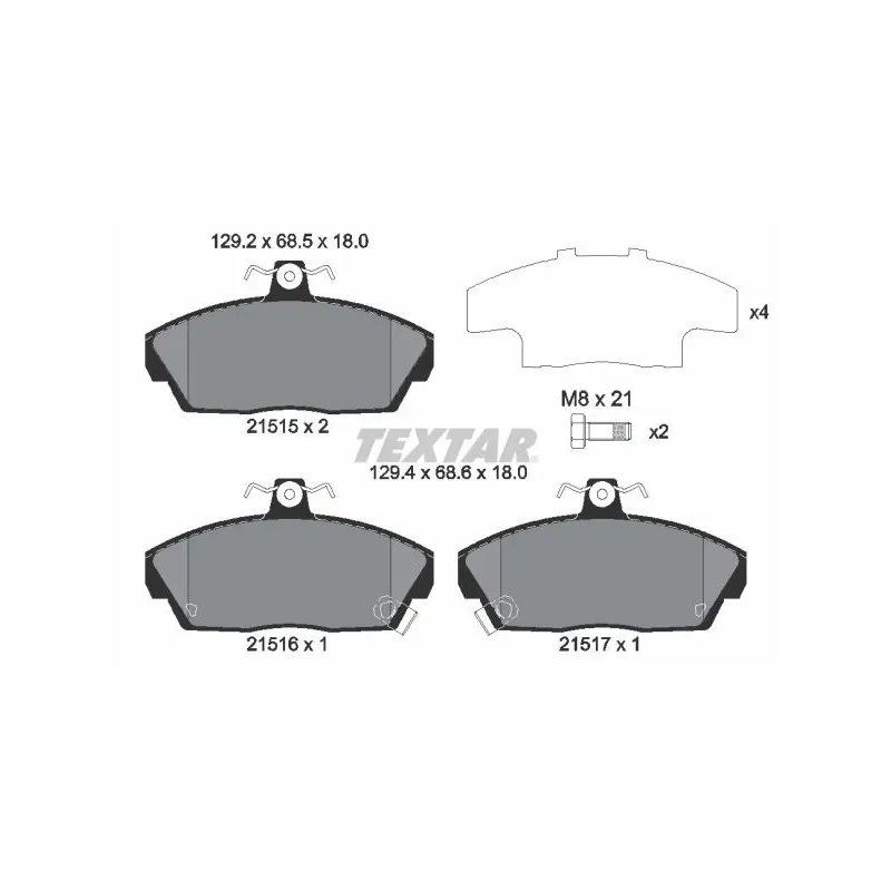 TEXTAR 2151503 Juego de pastillas de freno
