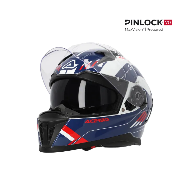 Casco integral Acerbis X-Way Graphic Homologación 22-06 blanco, azul y rojo 0026016.034