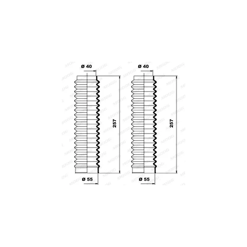 MOOG K150077 Juego de fuelles, dirección