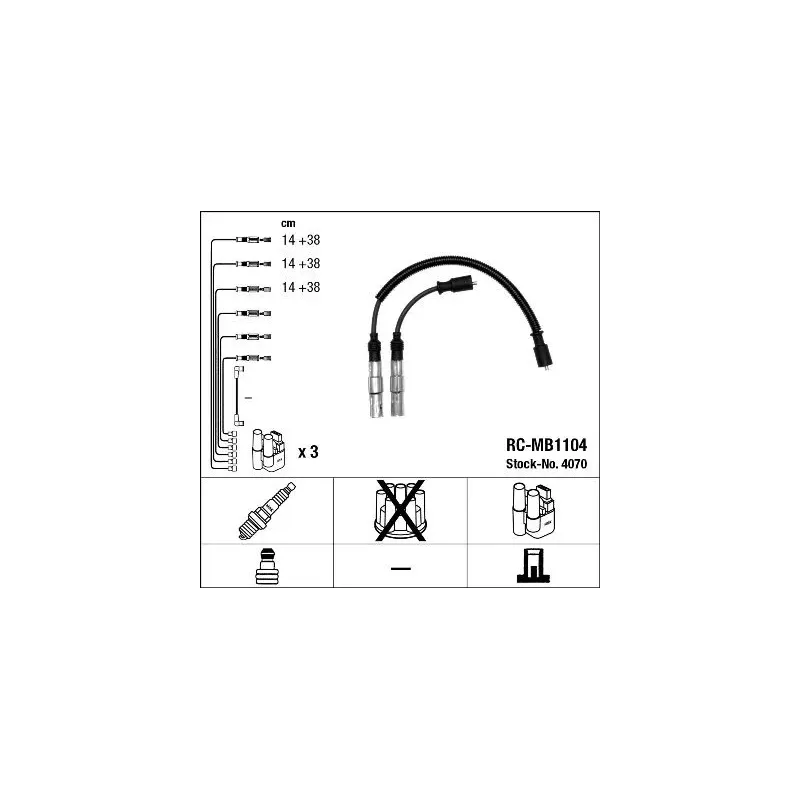 NGK 4070 Juego de cables de encendido