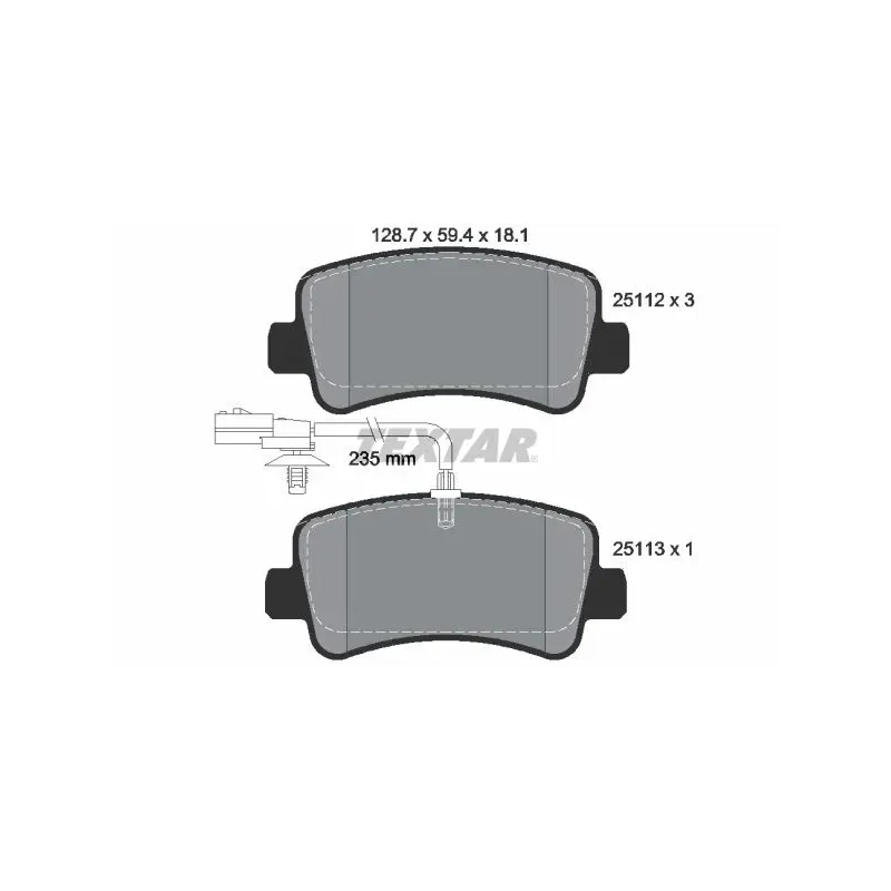 TEXTAR 2511201 Juego de pastillas de freno