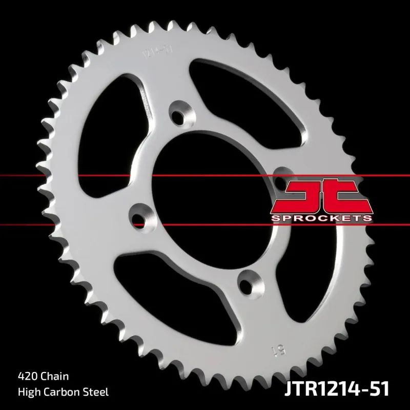 Corona moto JT Sprockets de acero de 51 dientes JTR1214.51