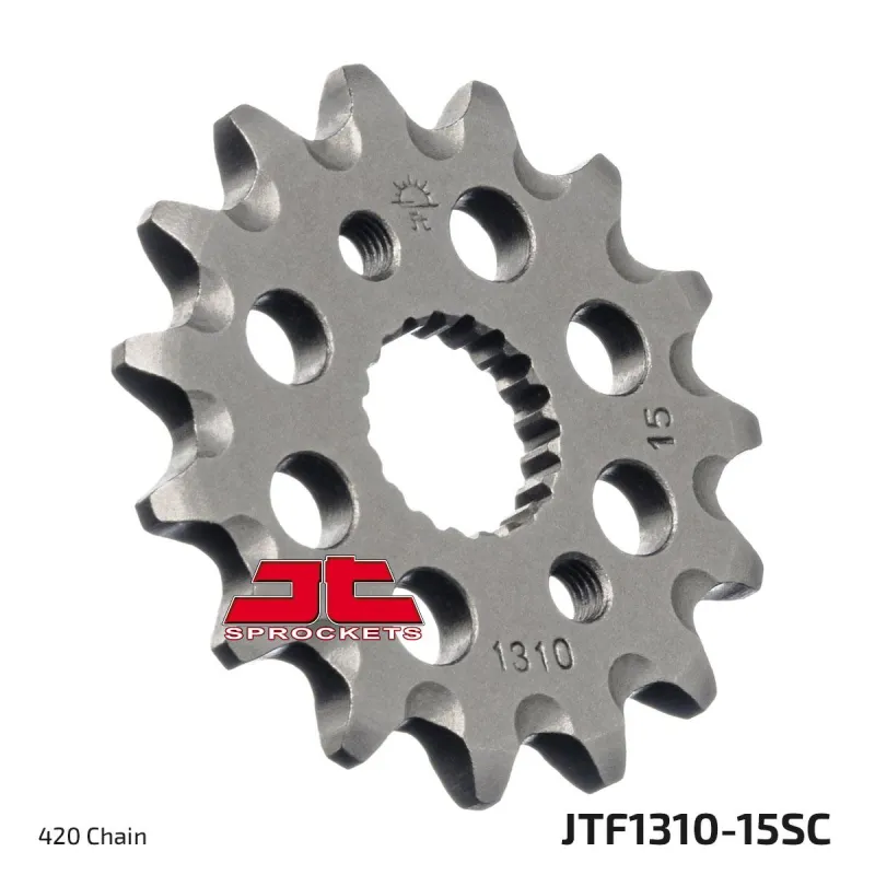 Piñón de acero autolimpiable 15 dientes P.420 JTF1310.15SC