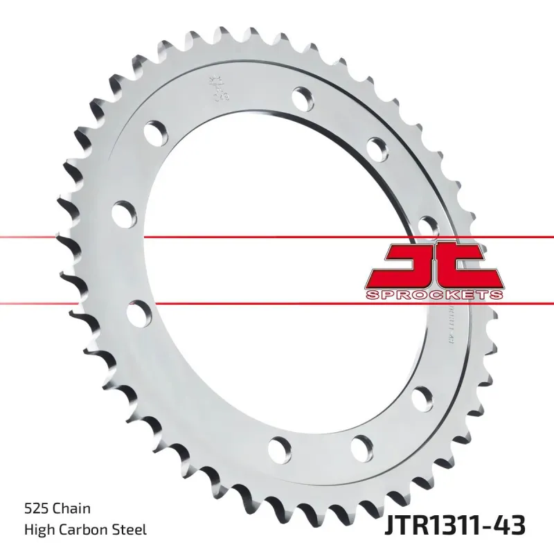 Corona moto JT Sprockets de acero de 43 dientes JTR1311.43