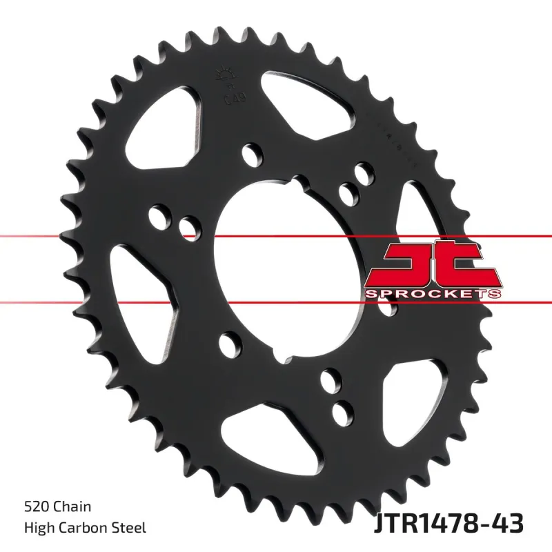 Corona moto JT Sprockets de acero de 43 dientes JTR1478.43