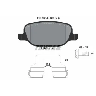 TEXTAR 2376002 Juego de pastillas de freno