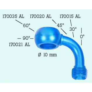 Banjo de moto 90° alumnio diámetro 10 FrenTubo 170021AL-RO