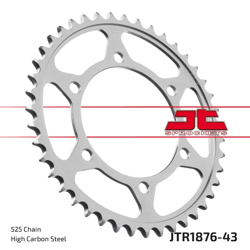 Corona moto JT Sprockets de acero de 43 dientes JTR1876.43