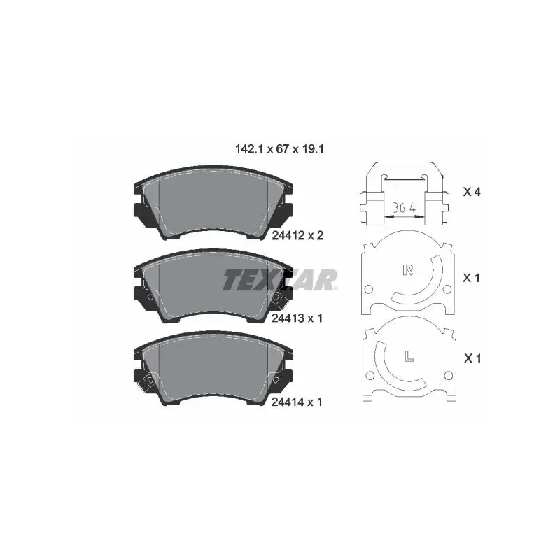 TEXTAR 2441201 Juego de pastillas de freno