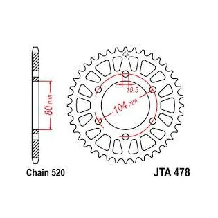 Corona de aluminio moto 47 dientes P.520 JTR478.47AL