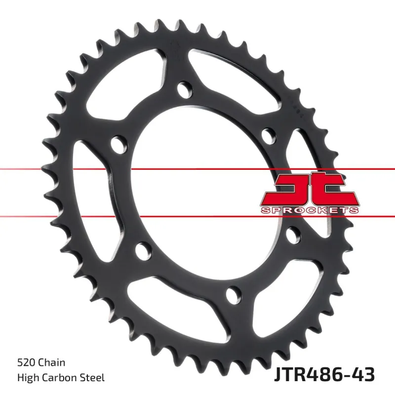 Corona moto JT Sprockets de acero de 43 dientes JTR486.43