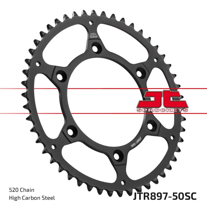 Corona moto JT Sprockets P.520 y 50 dientes autolimpiable JTR897.50SC