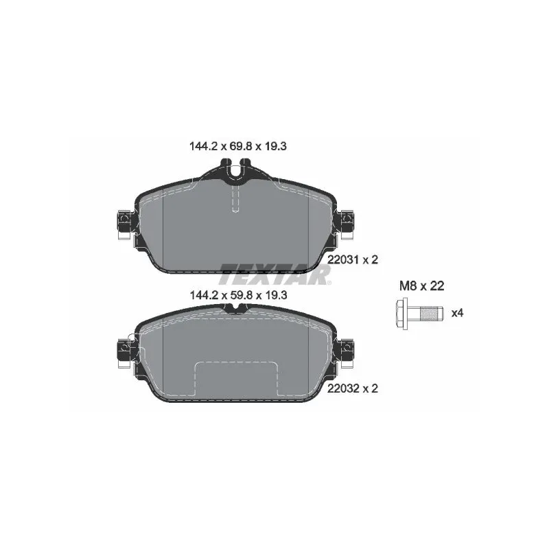 TEXTAR 2203102 Juego de pastillas de freno