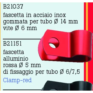 Abrazadera de moto aluminio rojo torn 6 FrenTubo B21151