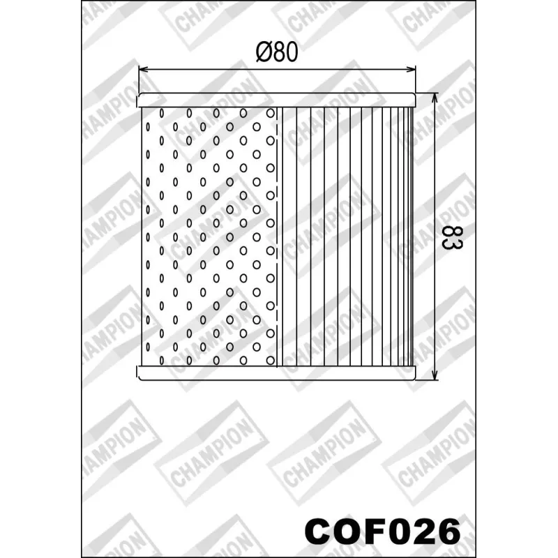 Filtro de aceite Champion para moto COF026