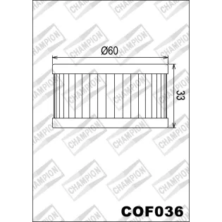 Filtro de aceite Champion para moto COF036