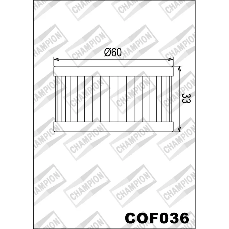 Filtro de aceite Champion para moto COF036