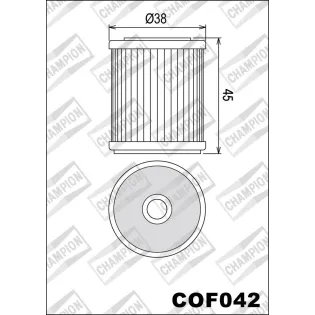 Filtro de aceite Champion para moto COF042