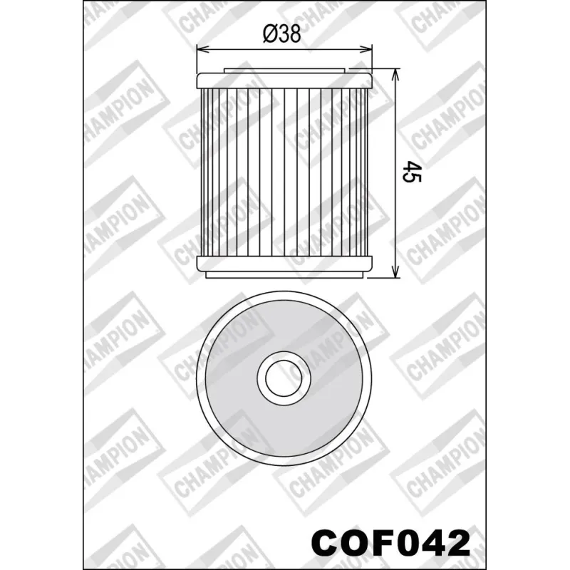 Filtro de aceite Champion para moto COF042