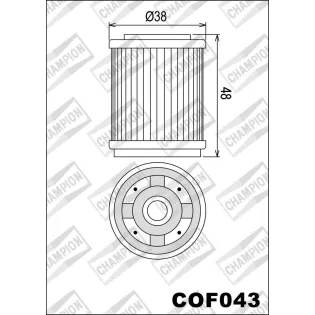 Filtro de aceite Champion para moto COF043