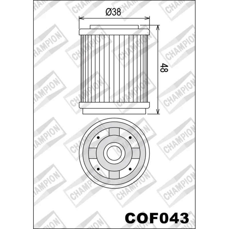 Filtro de aceite Champion para moto COF043