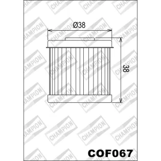 Filtro de aceite Champion para moto COF067