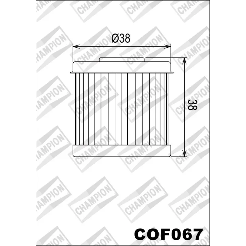 Filtro de aceite Champion para moto COF067