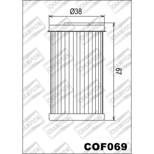 Filtro de aceite Champion para moto COF069