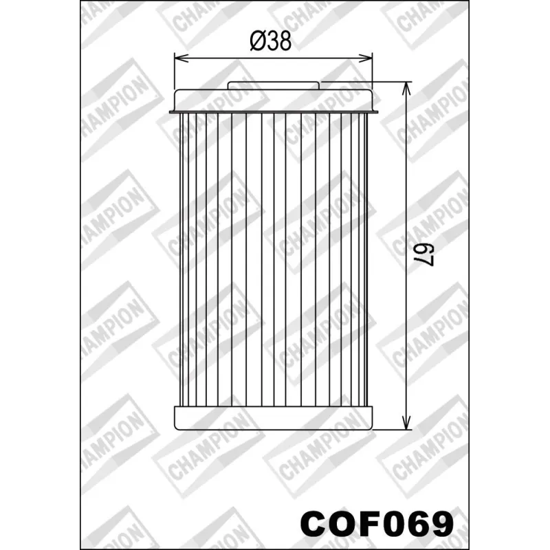 Filtro de aceite Champion para moto COF069