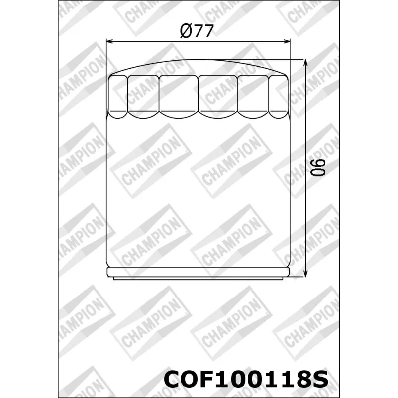Filtro de aceite Champion para moto COF100118S