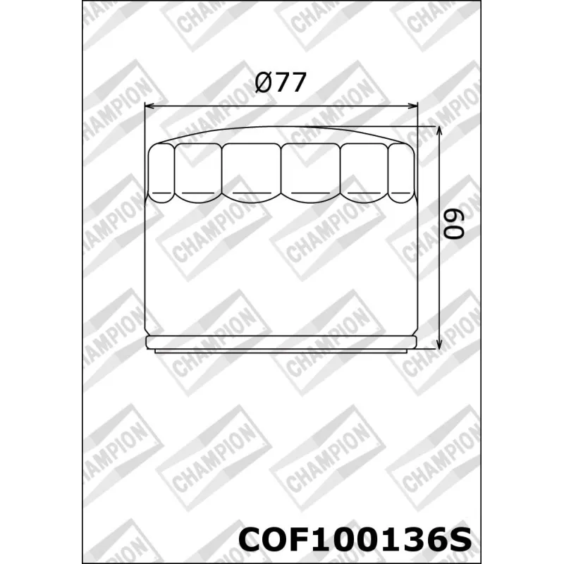 Filtro de aceite Champion para moto COF100136S