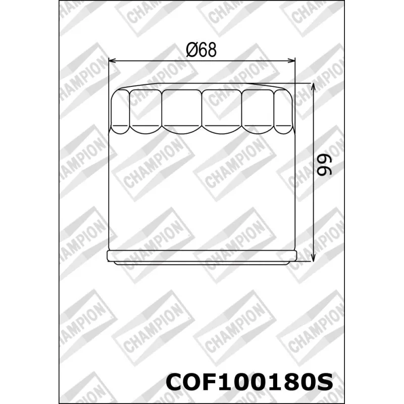 Filtro de aceite Champion para moto COF100180S