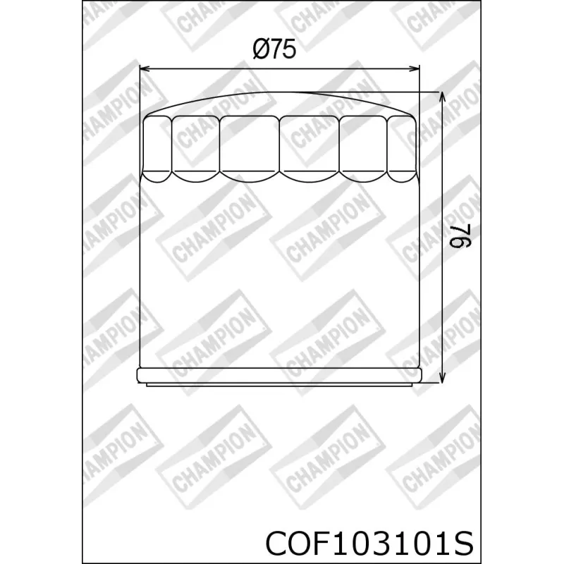 Filtro de aceite Champion para moto COF103101S