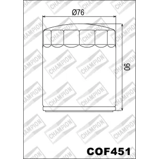 Filtro de aceite Champion para moto COF451