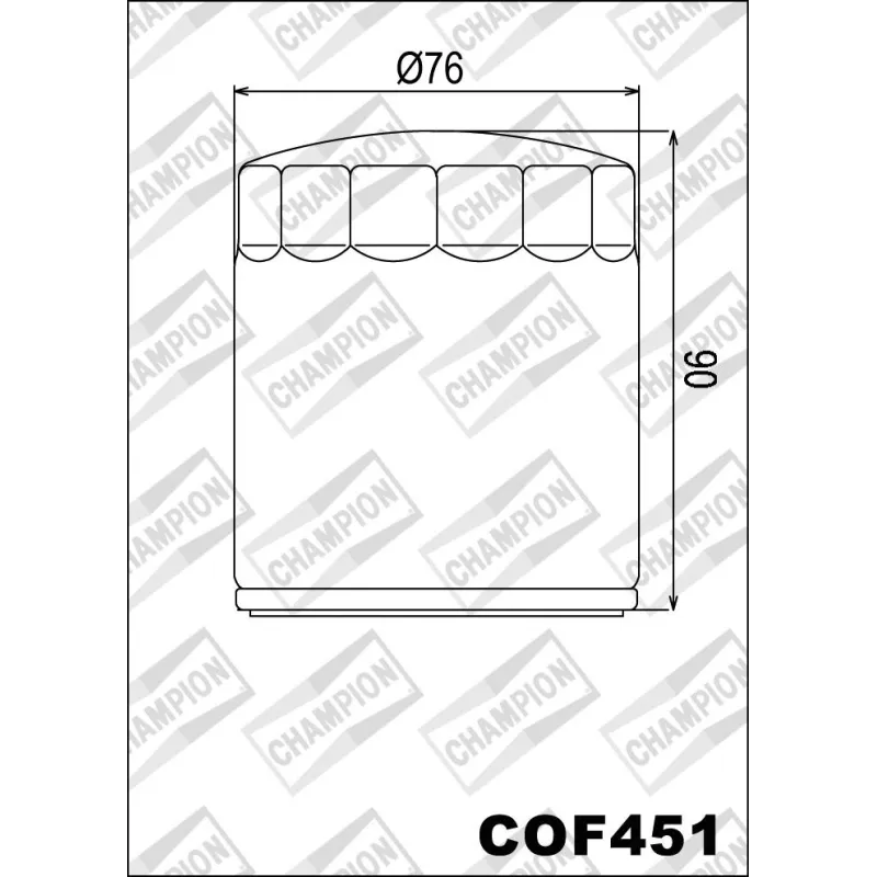 Filtro de aceite Champion para moto COF451