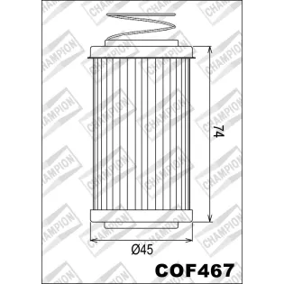 Filtro de aceite Champion para moto COF467