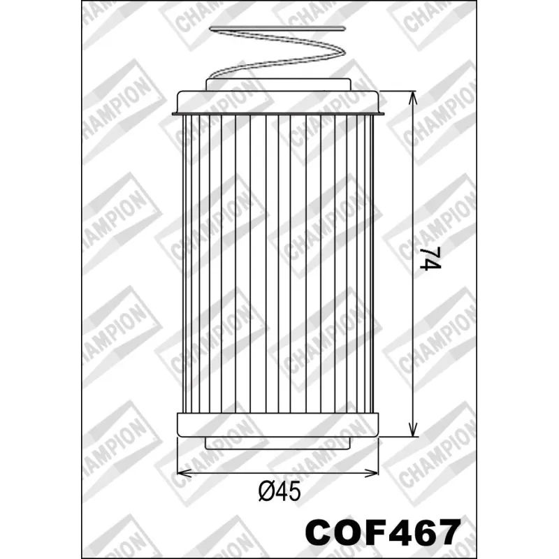 Filtro de aceite Champion para moto COF467